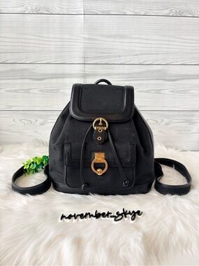 Metrocity Black and Gold Monogram Backpack